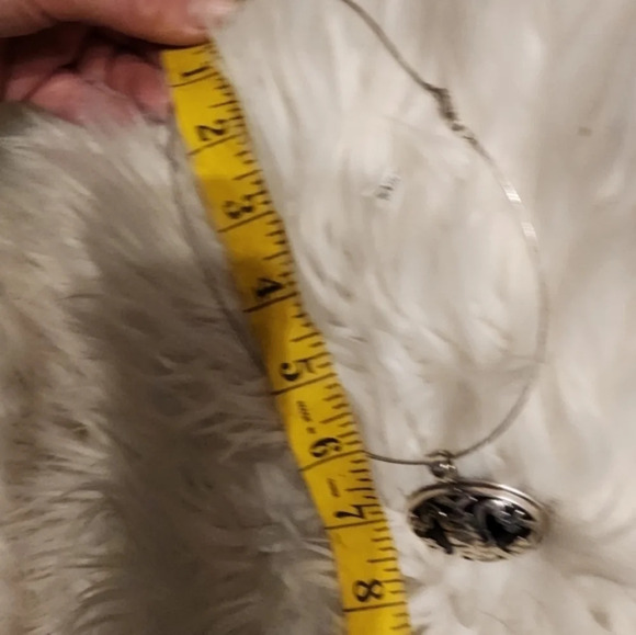 Vintagec Asian Sterling and Onyx Necklace - Picture 8 of 12